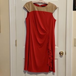 New* Red & beige dress, by Mark Zunino in 18w